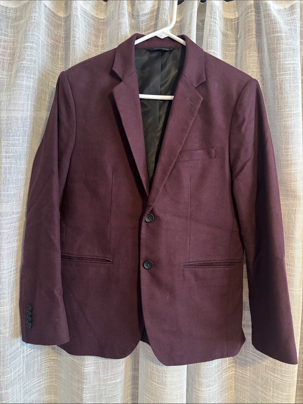 Banana Republic Men's Burgundy Blazer - Classic Two-Button Suit Jacket